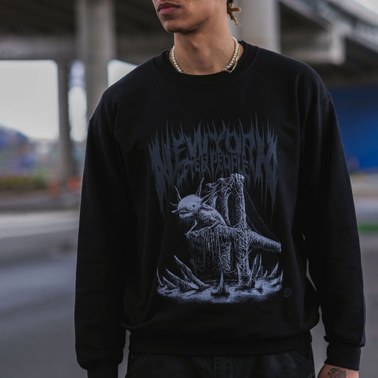 Axolotl Brooklyn Bridge Death Metal Graphic Sweatshirt