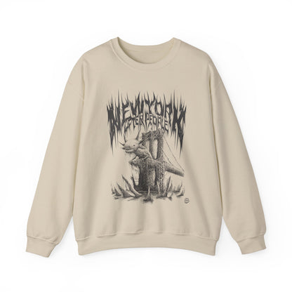 Axolotl Brooklyn Bridge Death Metal Graphic Sweatshirt