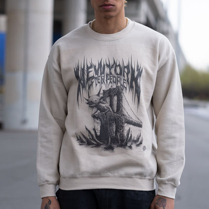 Axolotl Brooklyn Bridge Death Metal Graphic Sweatshirt