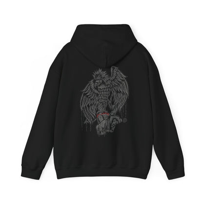 Philippine Eagle Line Art Stoner Doom Metal Graphic Pullover Hoodie