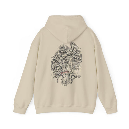 Philippine Eagle Line Art Stoner Doom Metal Graphic Pullover Hoodie