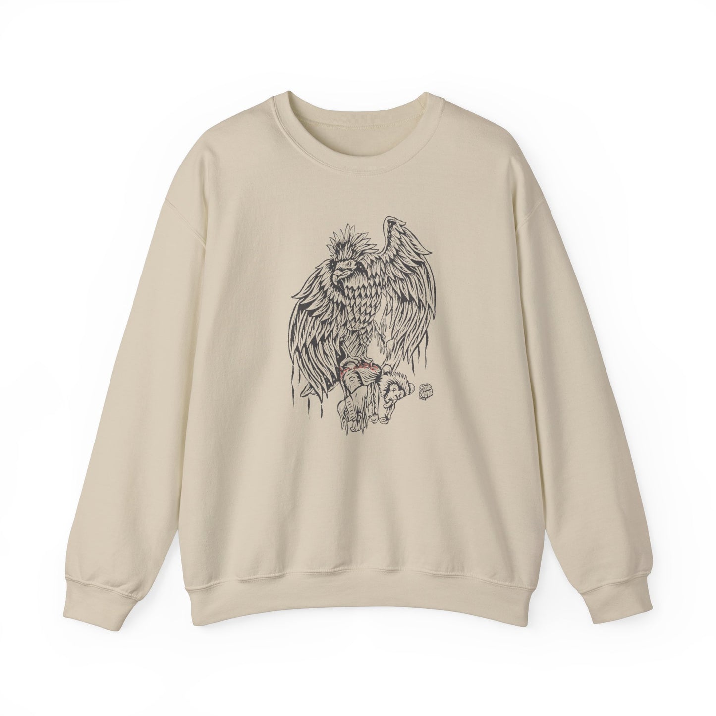 Philippine Eagle Line Art Stoner Doom Metal Graphic Sweatshirt