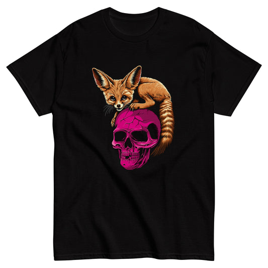 Fennec Fox Pink Skull Graphic Tee