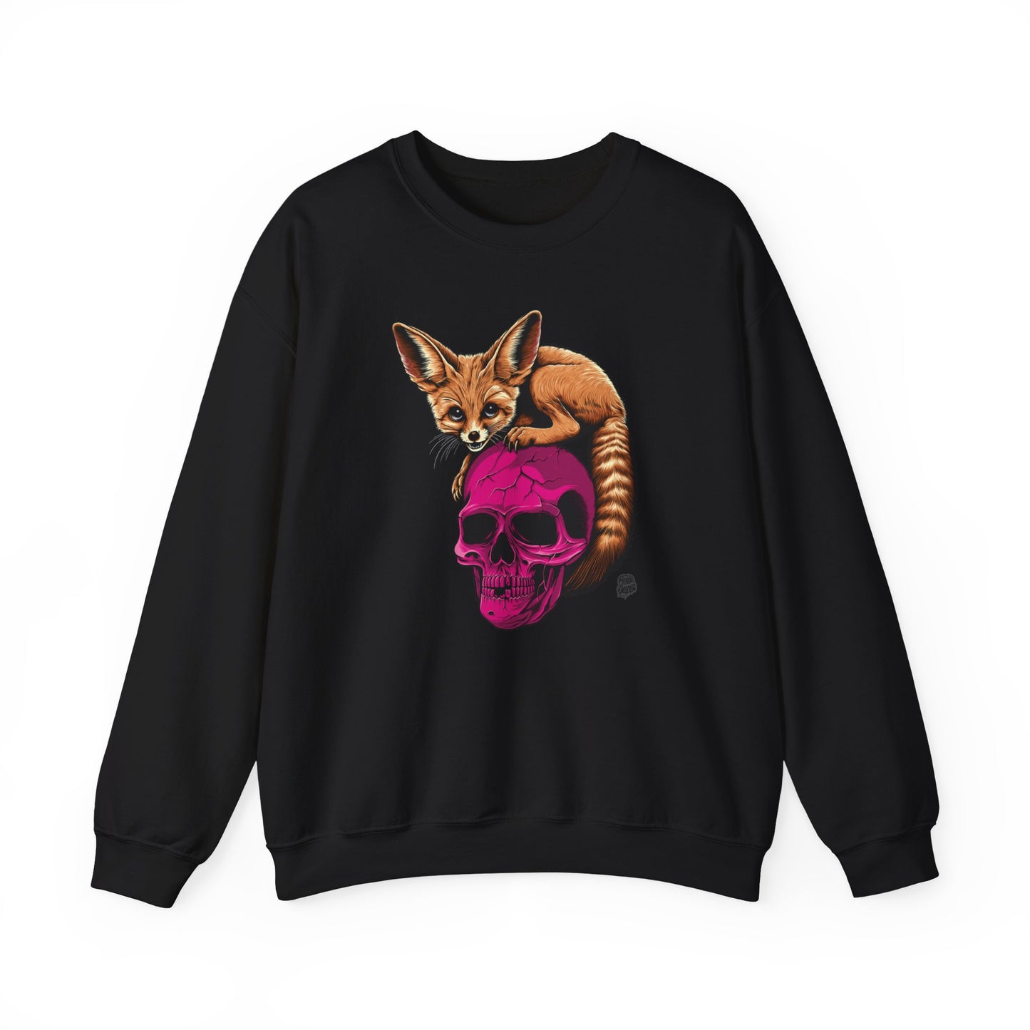 Fennec Fox Pink Skull Graphic Sweatshirt