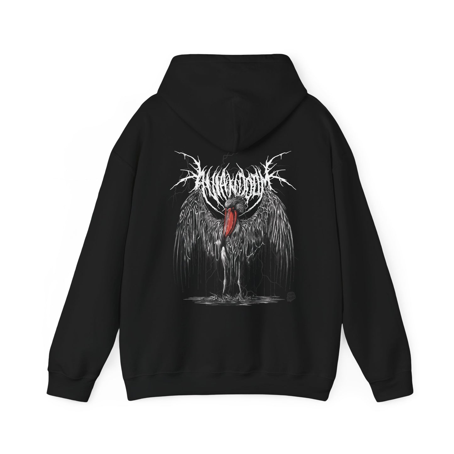 Shoebill Death Metal Graphic Pullover Hoodie