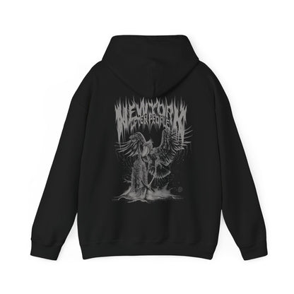 Shoebill Empire State Death Metal Graphic Pullover Hoodie