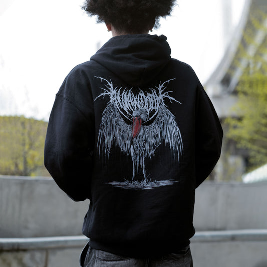 Shoebill Death Metal Graphic Pullover Hoodie