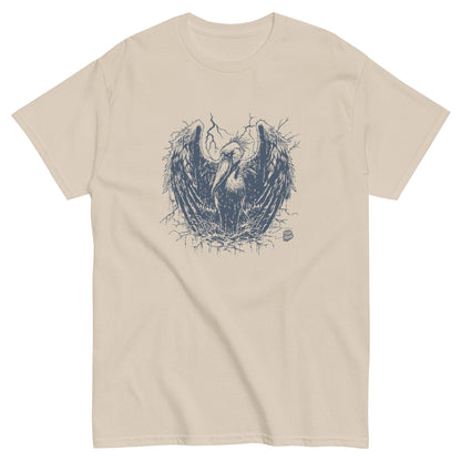 Shoebill Line Art Death Metal T Shirt