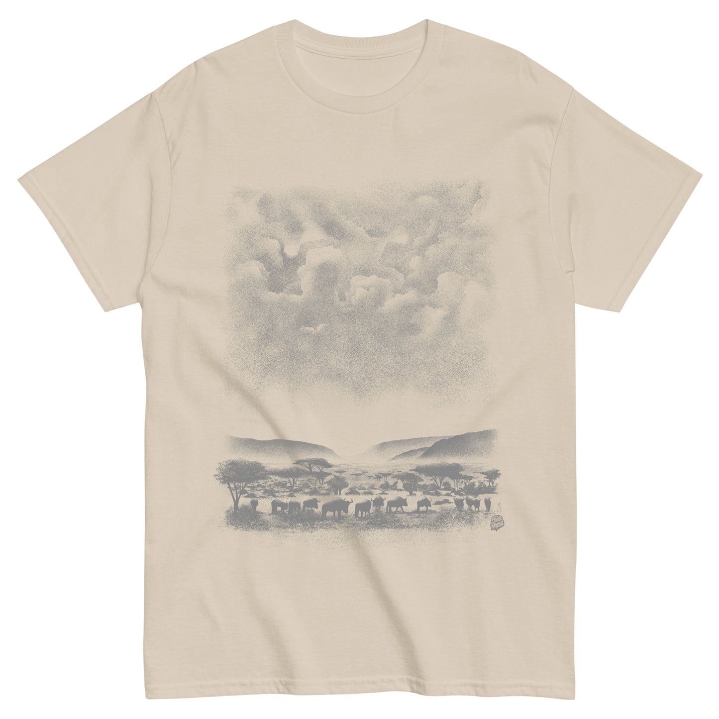 Wildebeest Migration Dark Art T-Shirt