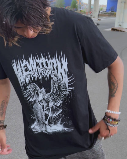 Shoebill Empire State Death Metal Graphic Tee