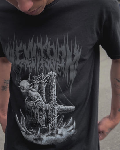 Axolotl Brooklyn Bridge Death Metal Graphic Tee